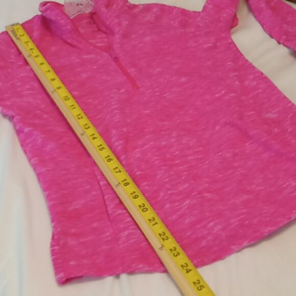 St. John's Bay Active Women's Pink quarter zipper down Sm Activewear top. Barbie - Picture 7 of 7